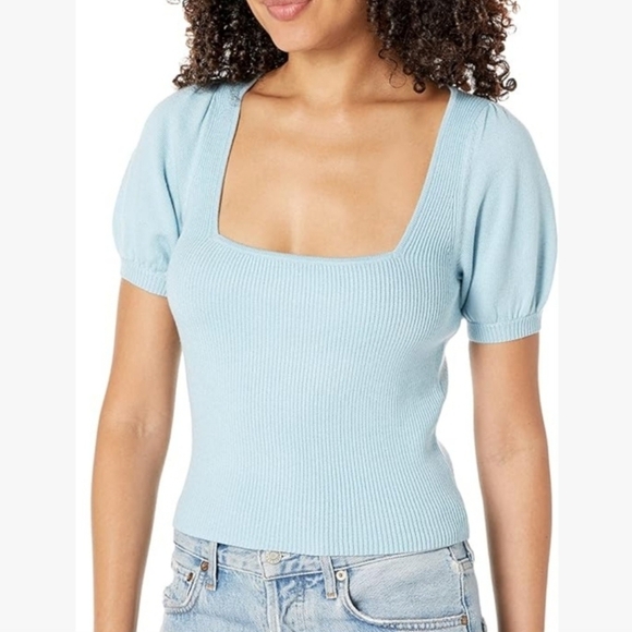 French Connection Tops - NWT WOMENS FRENCH CONNECTION Square Neck Puff Sleeve Pullover Sweater